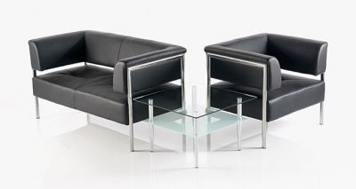 Sonala Black Leather Sofas
