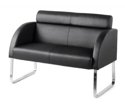 Razz Designer Black Faux Leather Sofas