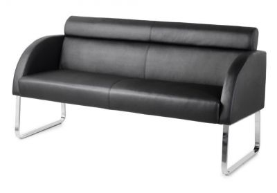 Razz Designer Black Faux Leather Sofas