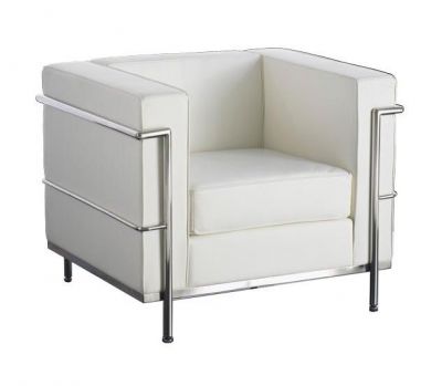 Le Corbusier Style Leather Sofas - White Leather