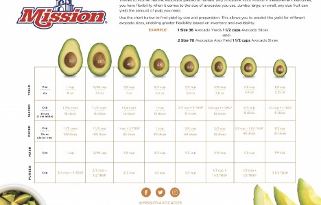 Avocado Size Chart