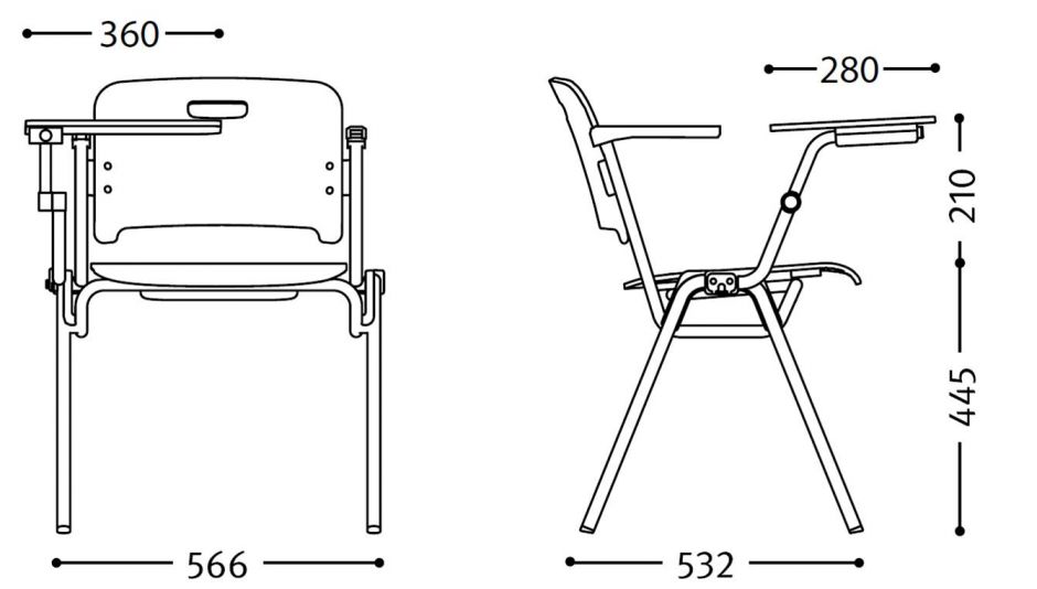 Stocata Plywood Conference Chairs Writing Tablet Office Reality